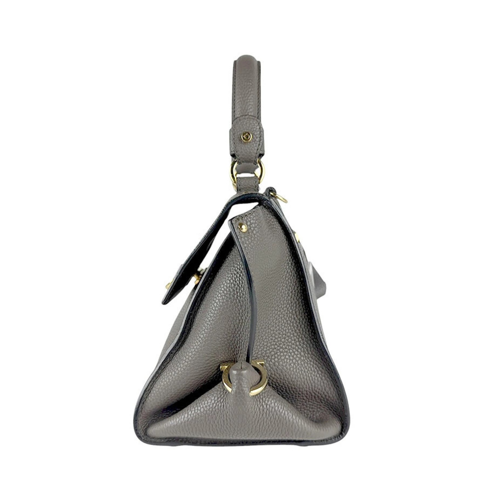 Salvatore Ferragamo leather Shoulder Gancini 2way Bag gray